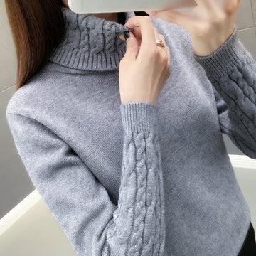 Turtleneck Long Sleeves Pullovers