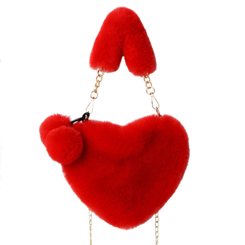 Faux Fur Heart Shaped