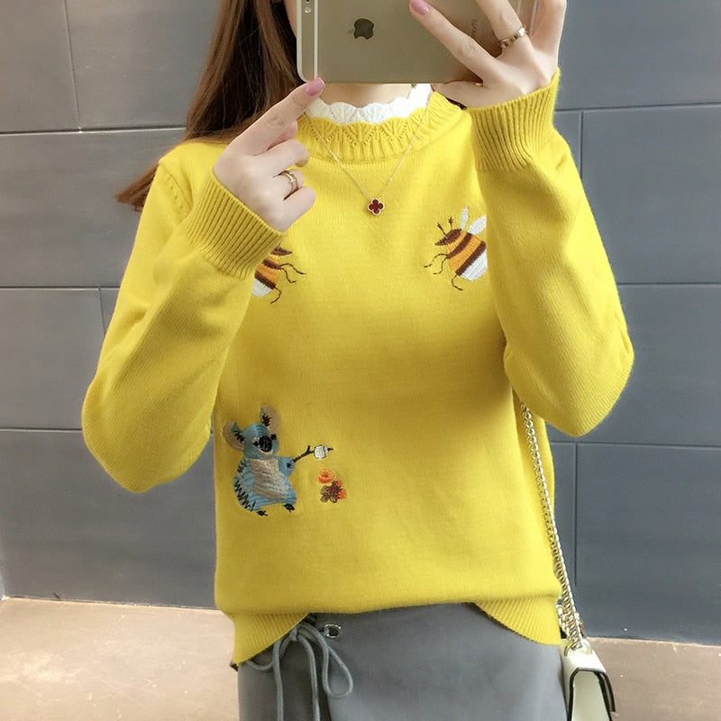 Bee Printed Knit Sweaters