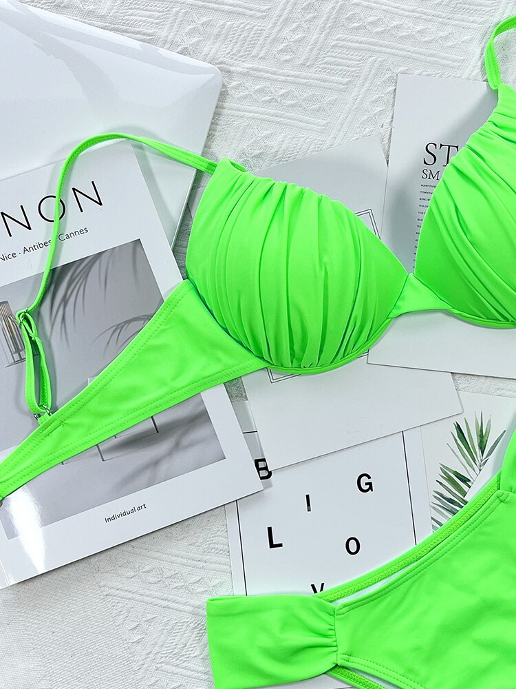 Fluorescent Green Bikini Set