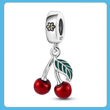 Cherry Dangle Charm Beads Bracelet Necklace
