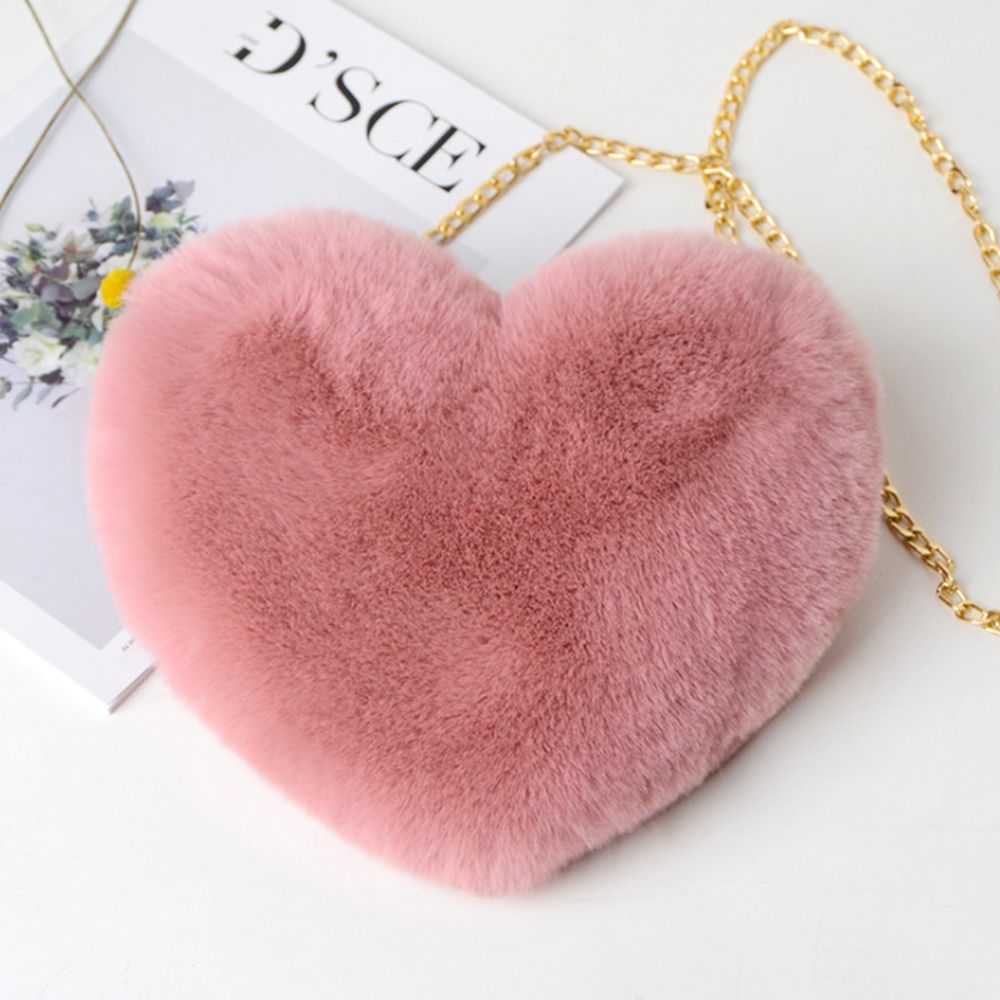 Fluffy Soft Faux Fur Heart Shaped